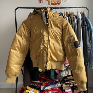Vintage NIKE Gold Bomber Down Jacket